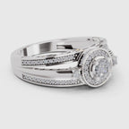 Majestic Circle Halo Diamond Engagement Ring