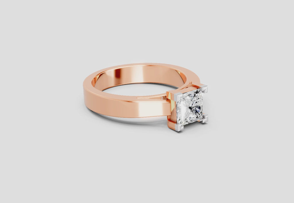 Sparkling Princess-Cut Solitaire Diamond Ring