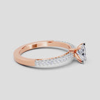Shimmering Oval Solitaire Diamond Ring