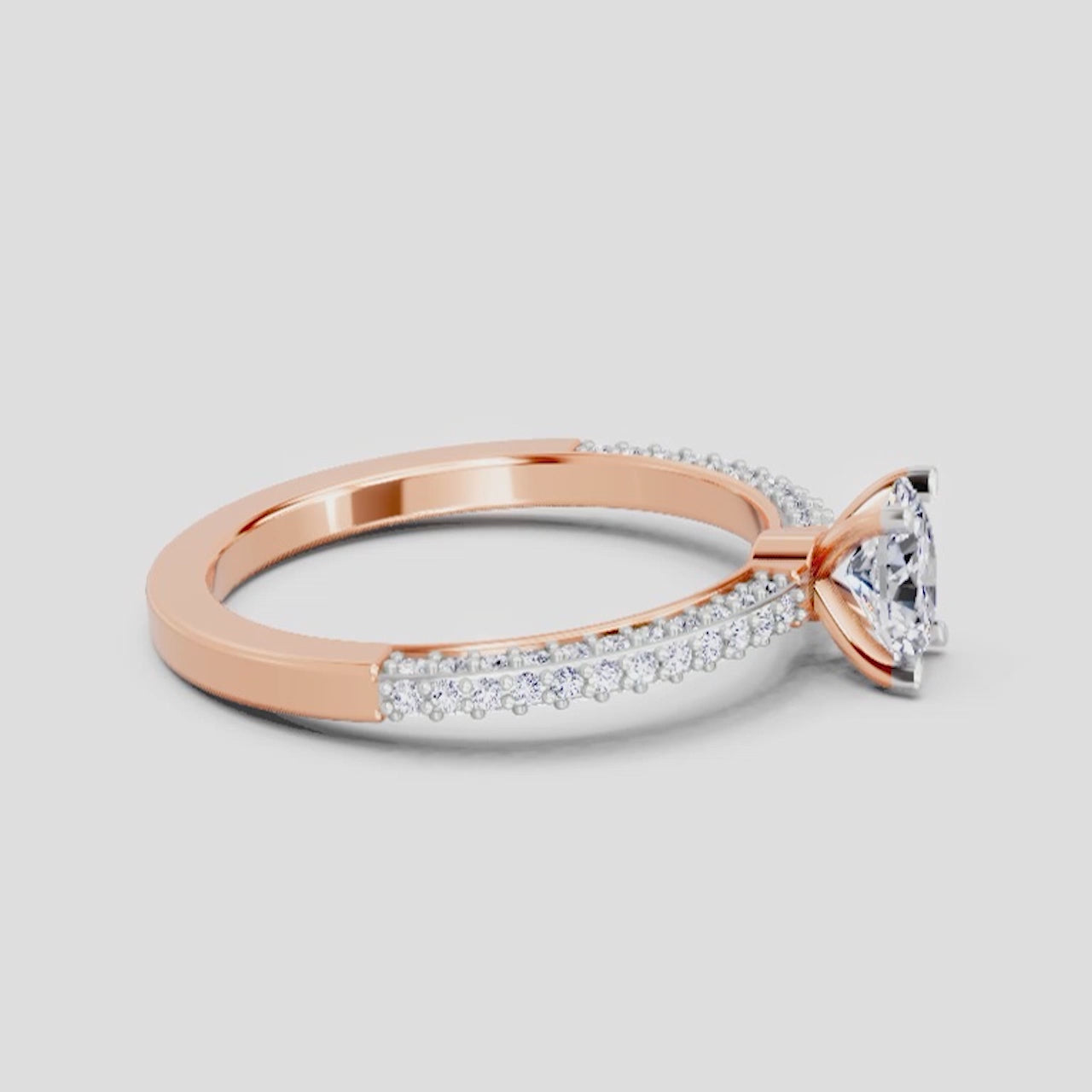 Shimmering Oval Solitaire Diamond Ring