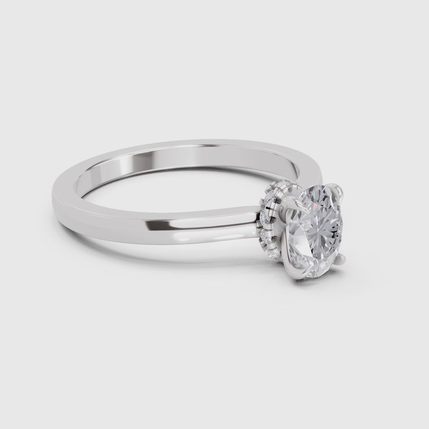 Dreamy Oval Solitaire Diamond Ring