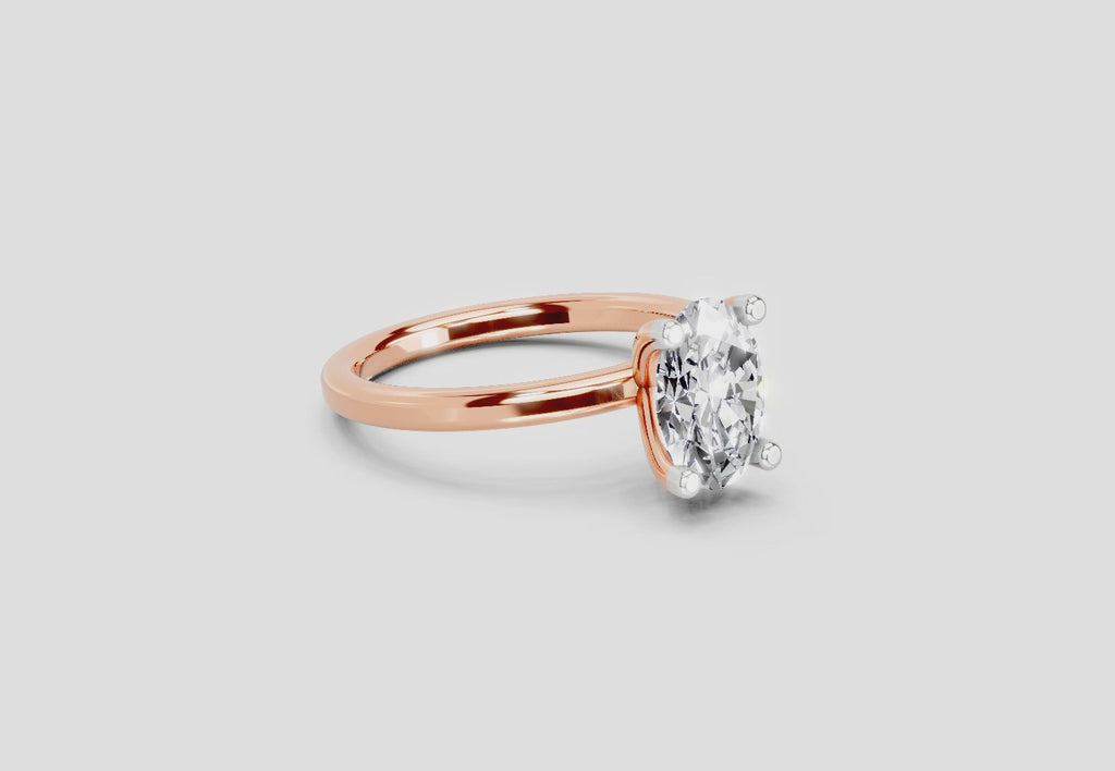 Regal Oval Solitaire Diamond Engagement Ring