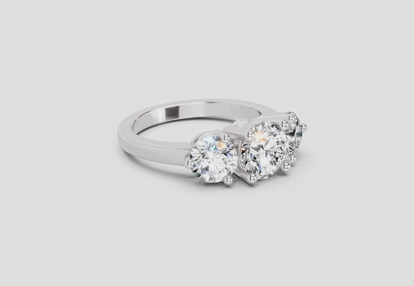 Brilliant Round Three-Stone Diamond Ring