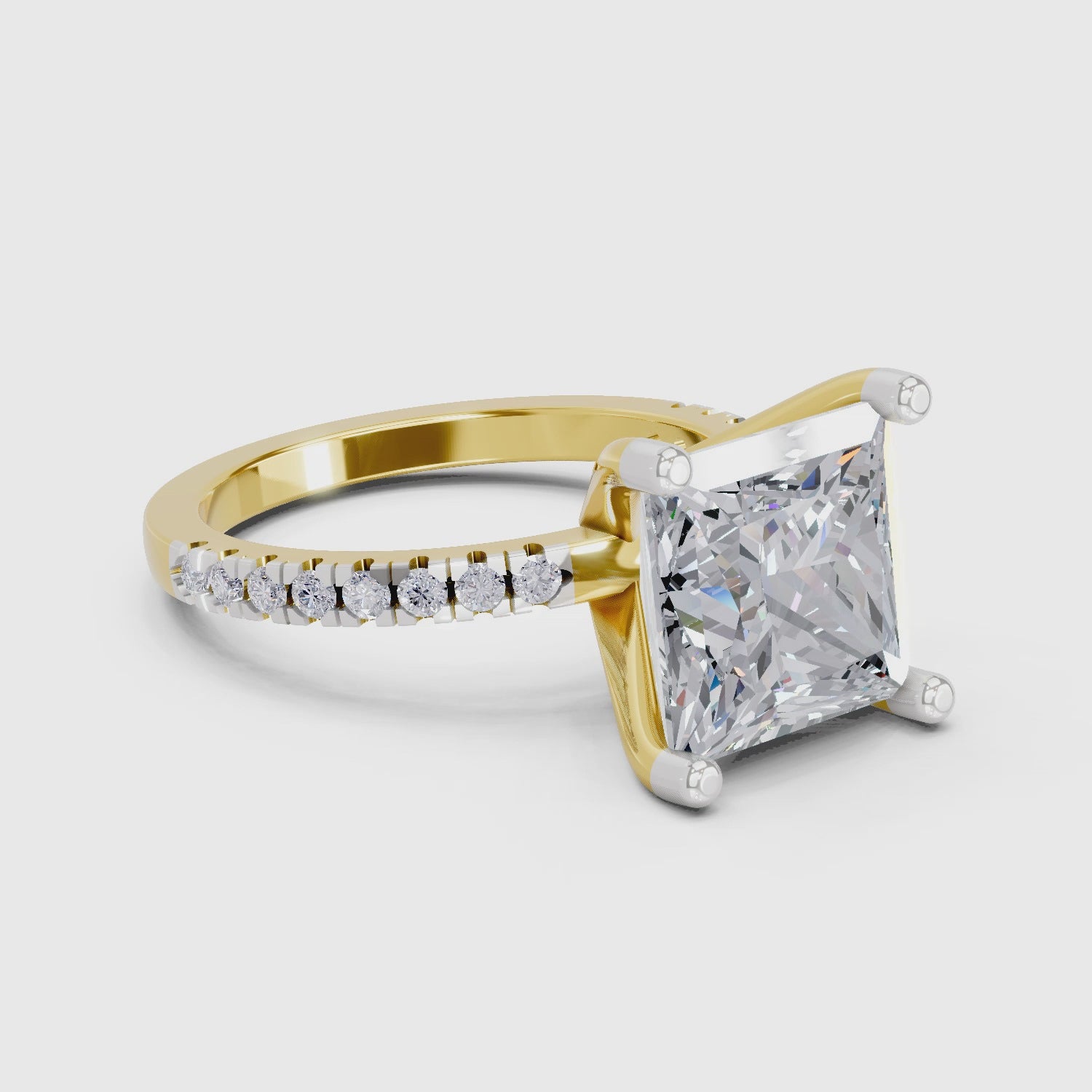 Refined Princess-Cut Solitaire Diamond Ring