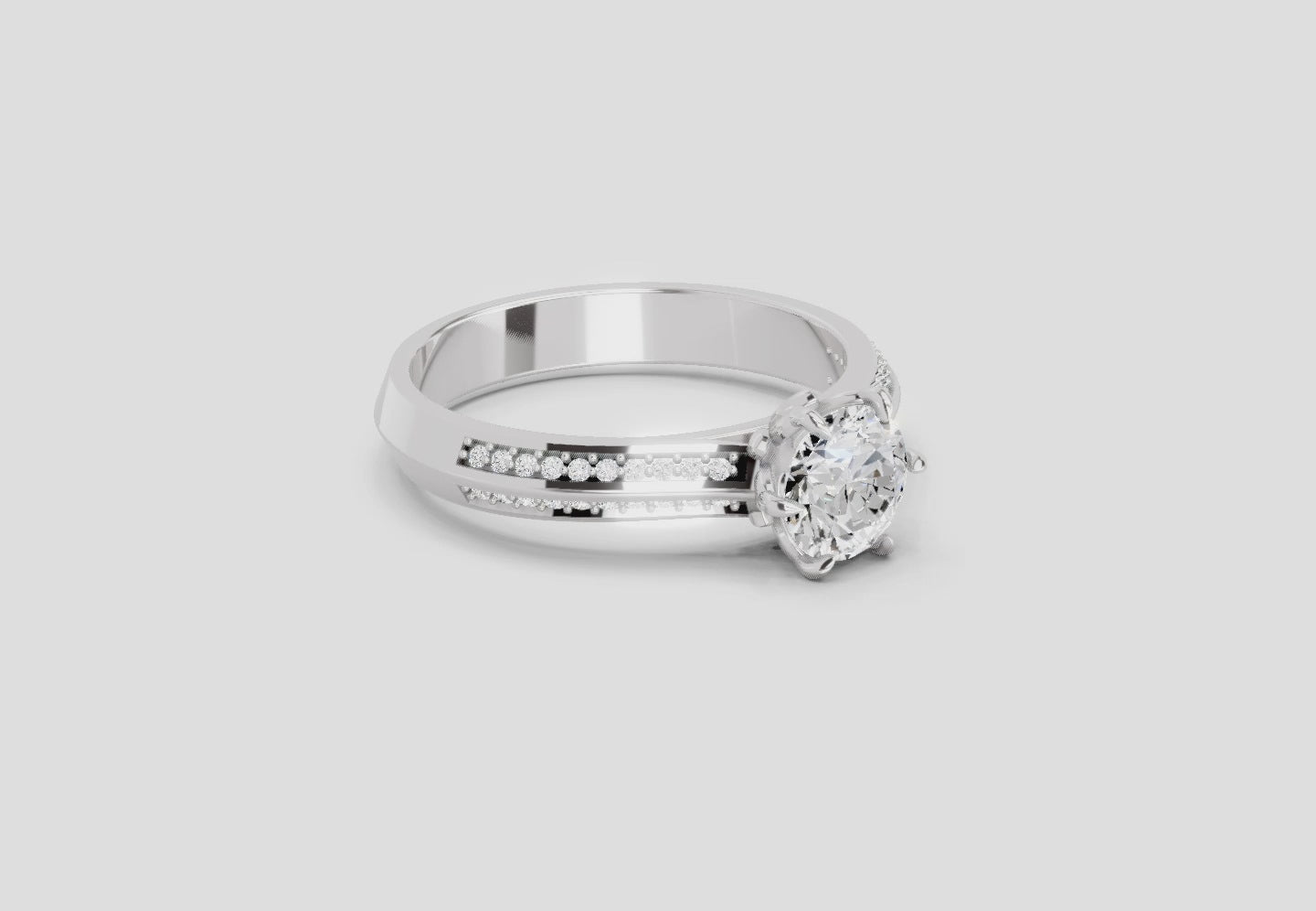 Sparkling Round Solitaire Diamond Ring