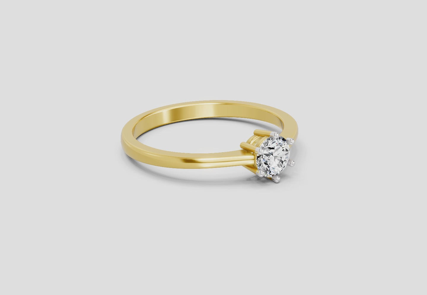 Graceful Round Solitaire Diamond Ring