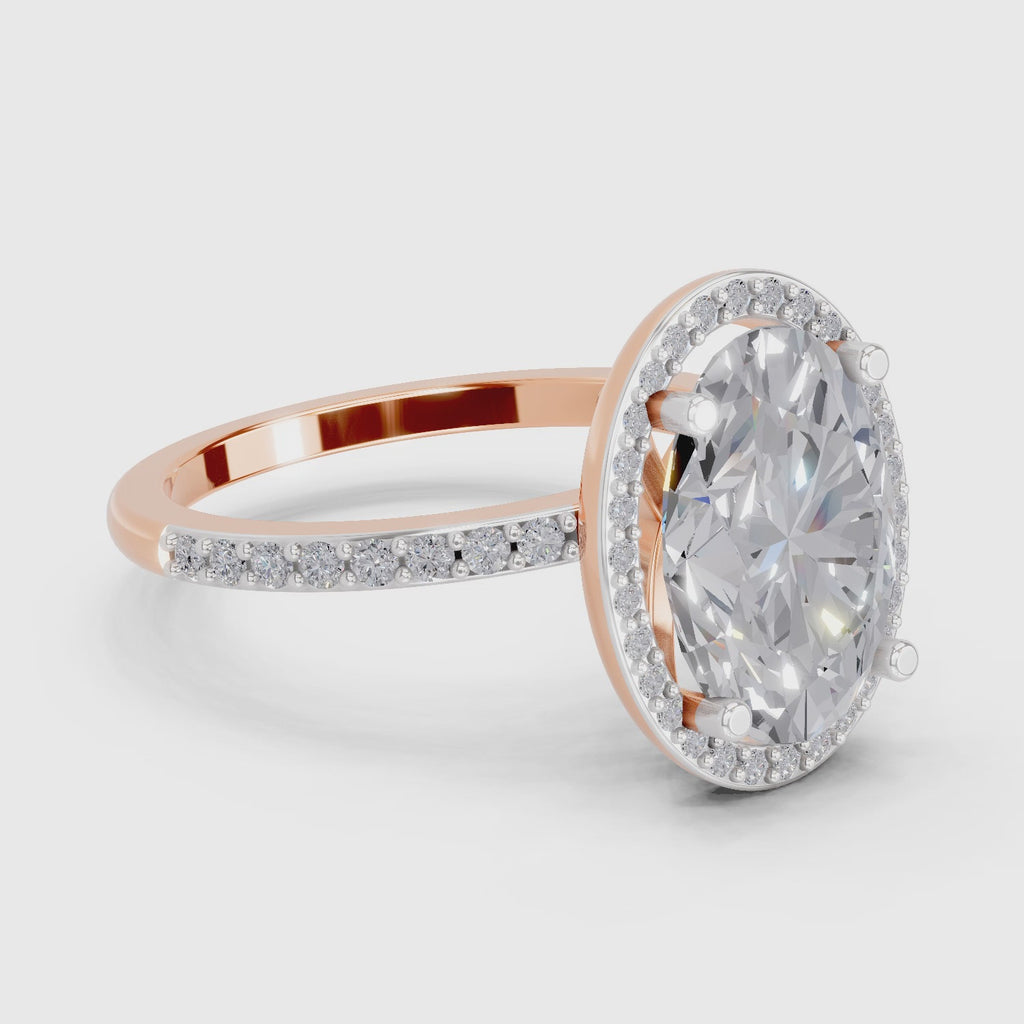 Captivating Oval Halo Diamond Engagement Ring