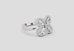 Classic Oval Floral Diamond Ring