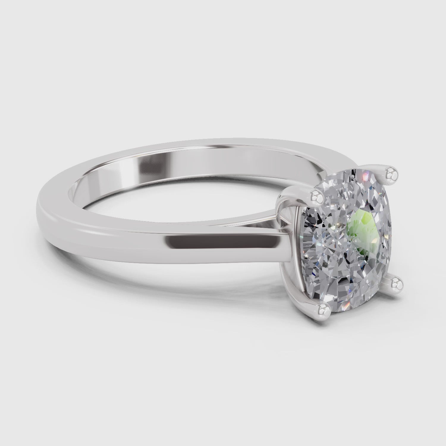 Dazzling Cushion Solitaire Diamond Ring