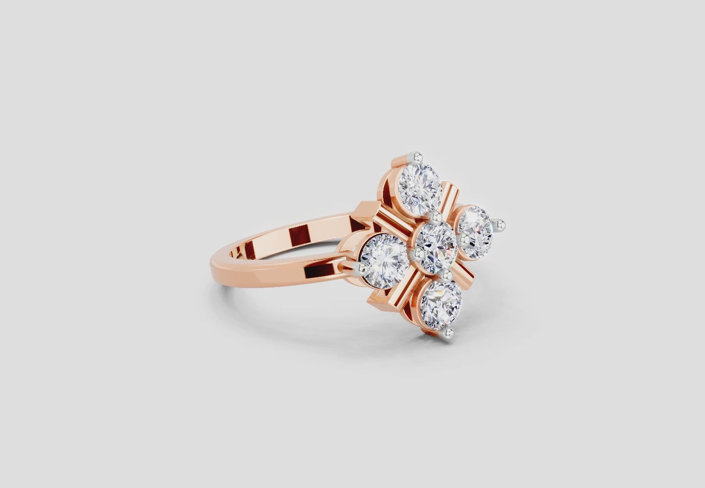 Luminous Cluster Diamond Ring