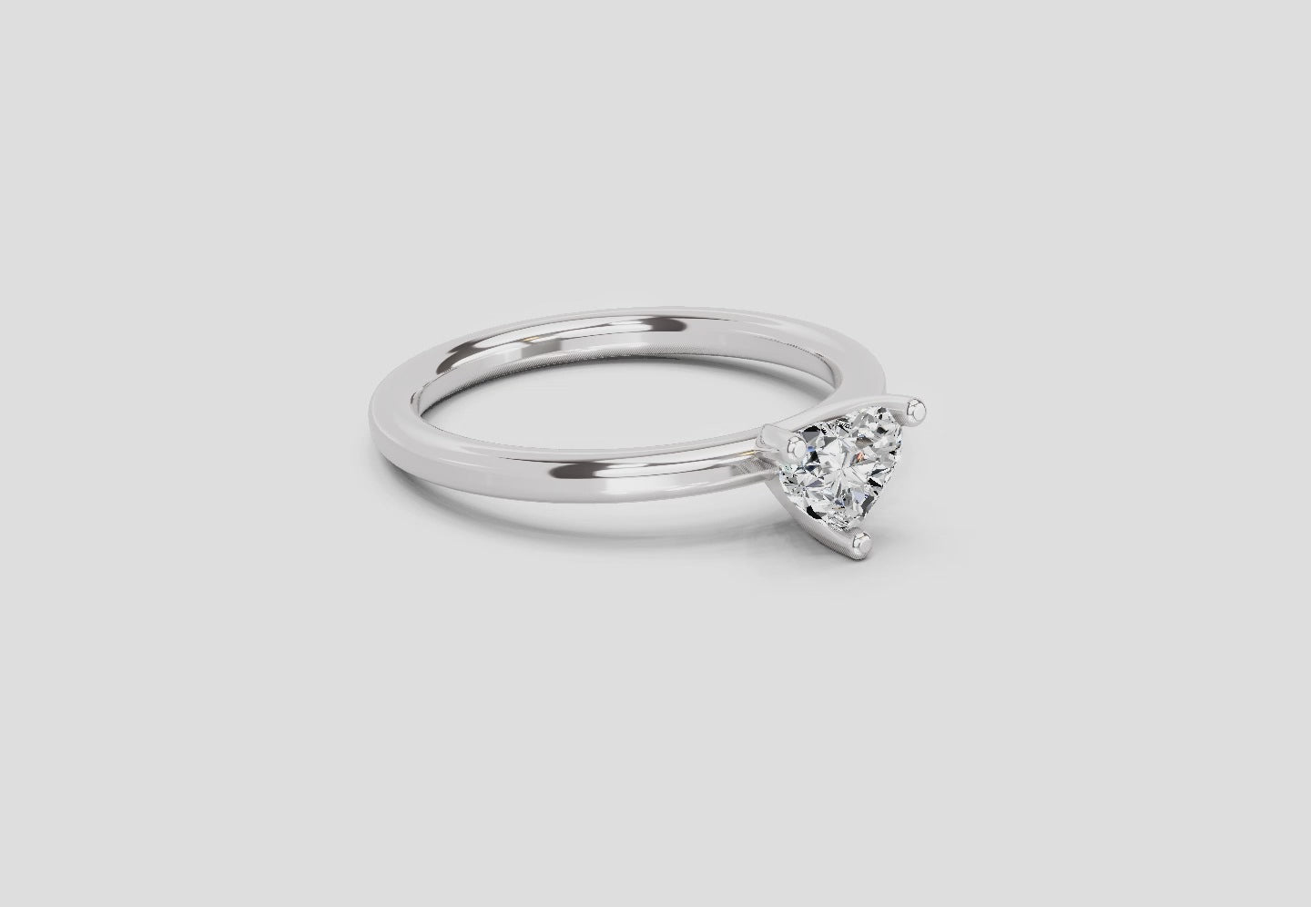Majestic Heart Solitaire Diamond Ring