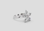 Radiant Pear Floral Diamond Ring