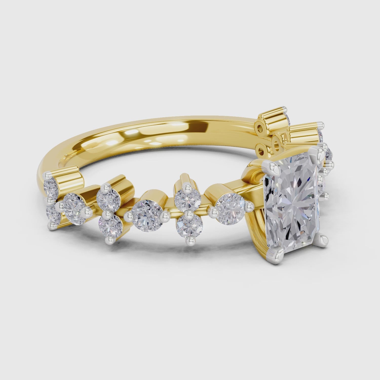 Elegant Emerald-Cut Solitaire Diamond Ring