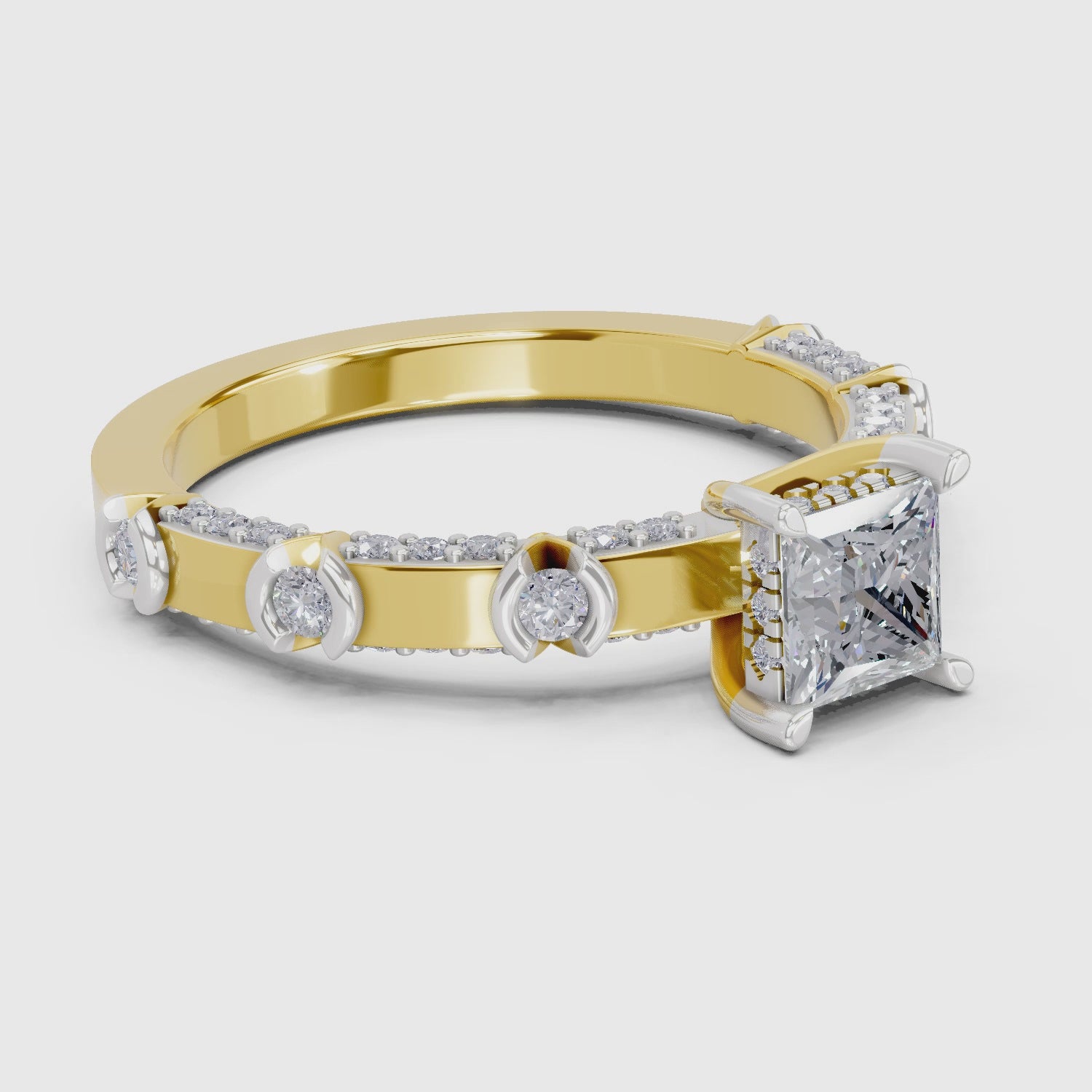 Ethereal Princess-Cut Solitaire Diamond Ring