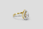 Gleaming Pear Halo Diamond Engagement Ring