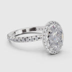 Pristine Oval Halo Diamond Ring