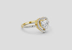 Ethereal Heart Halo Diamond Ring