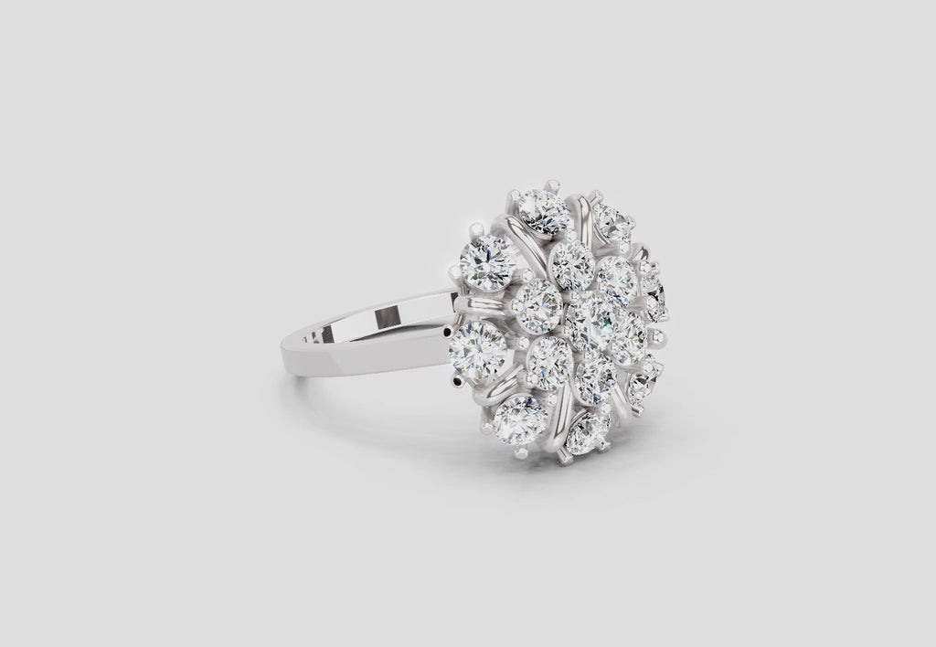 Lustrous Cluster Diamond Ring