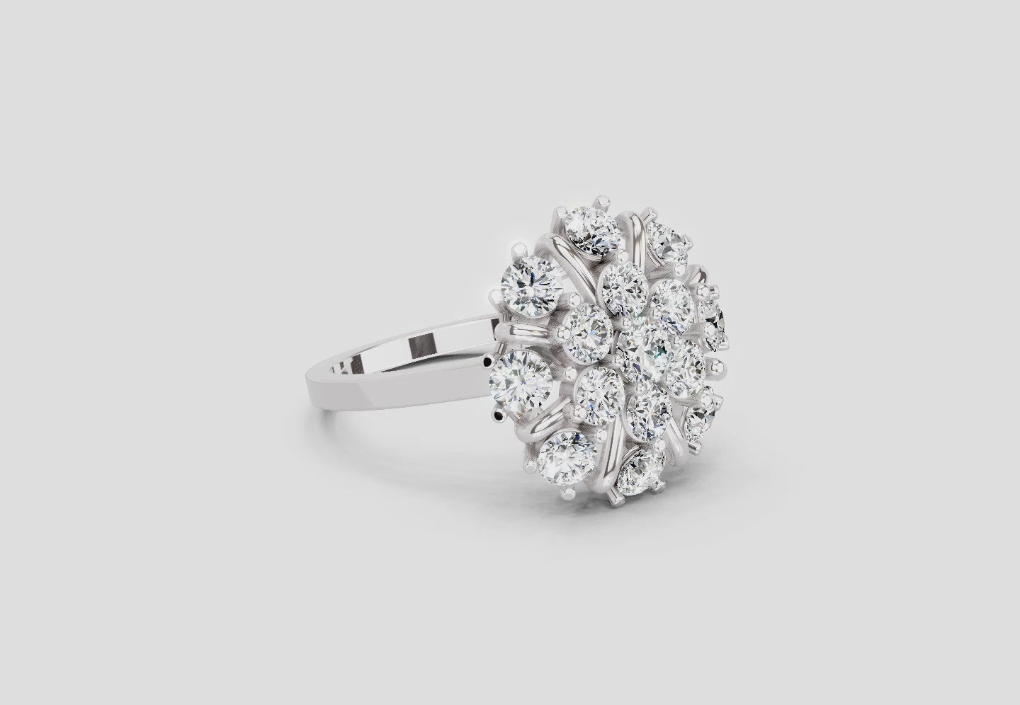 Lustrous Cluster Diamond Ring