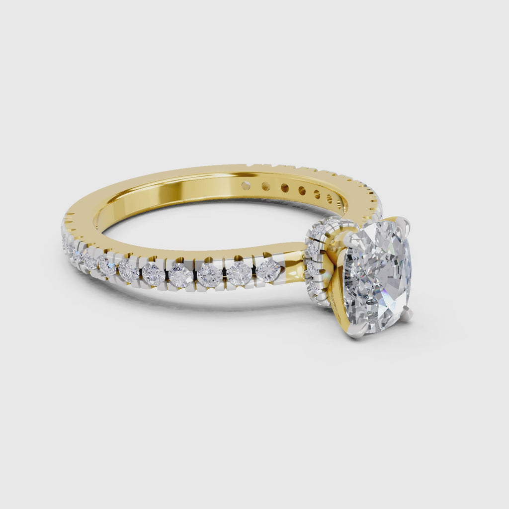 Brilliant Cushion Solitaire Diamond Ring