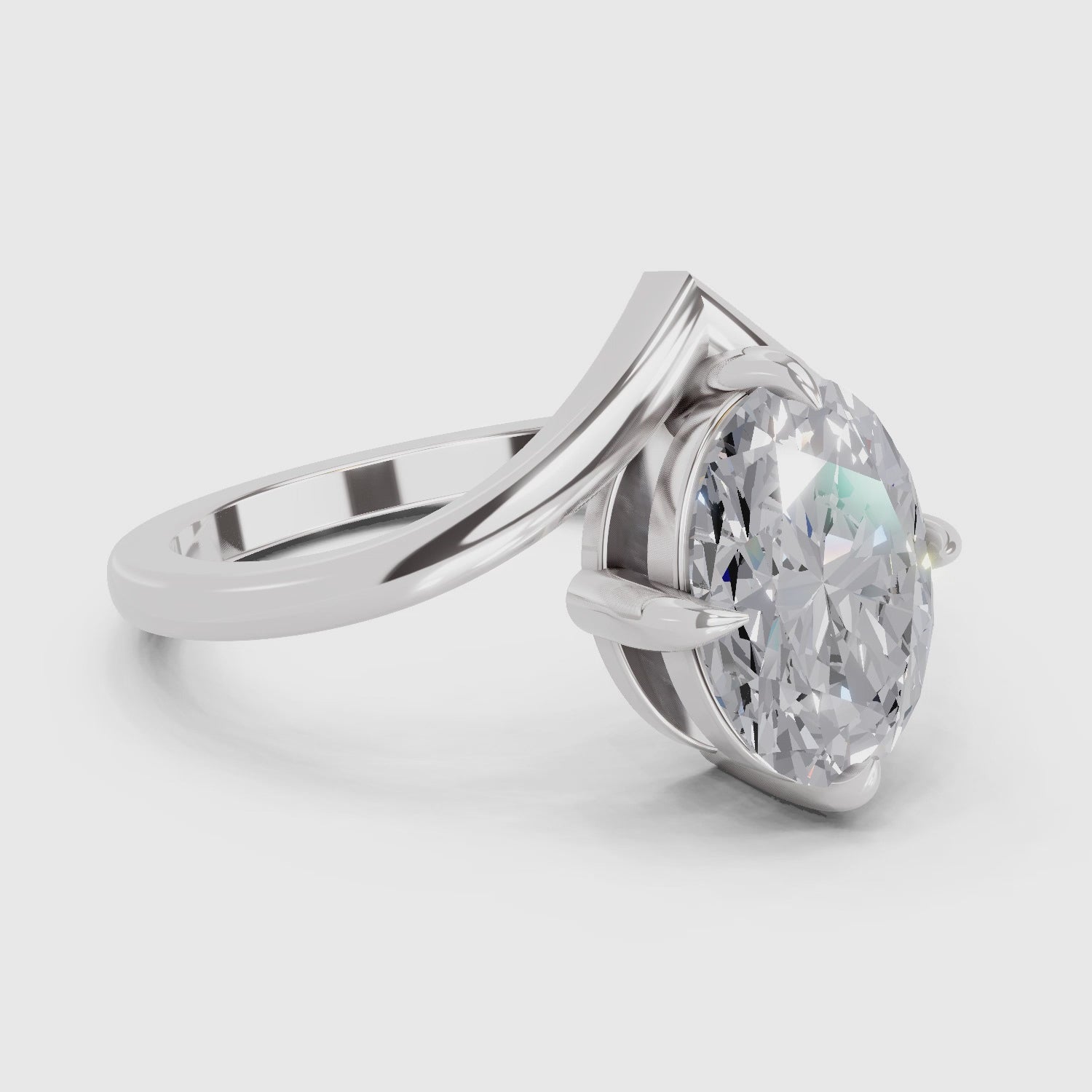 Enchanting Oval Solitaire Diamond Ring