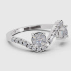Captivating Swirl Two-Stone Diamond Engagement Ring