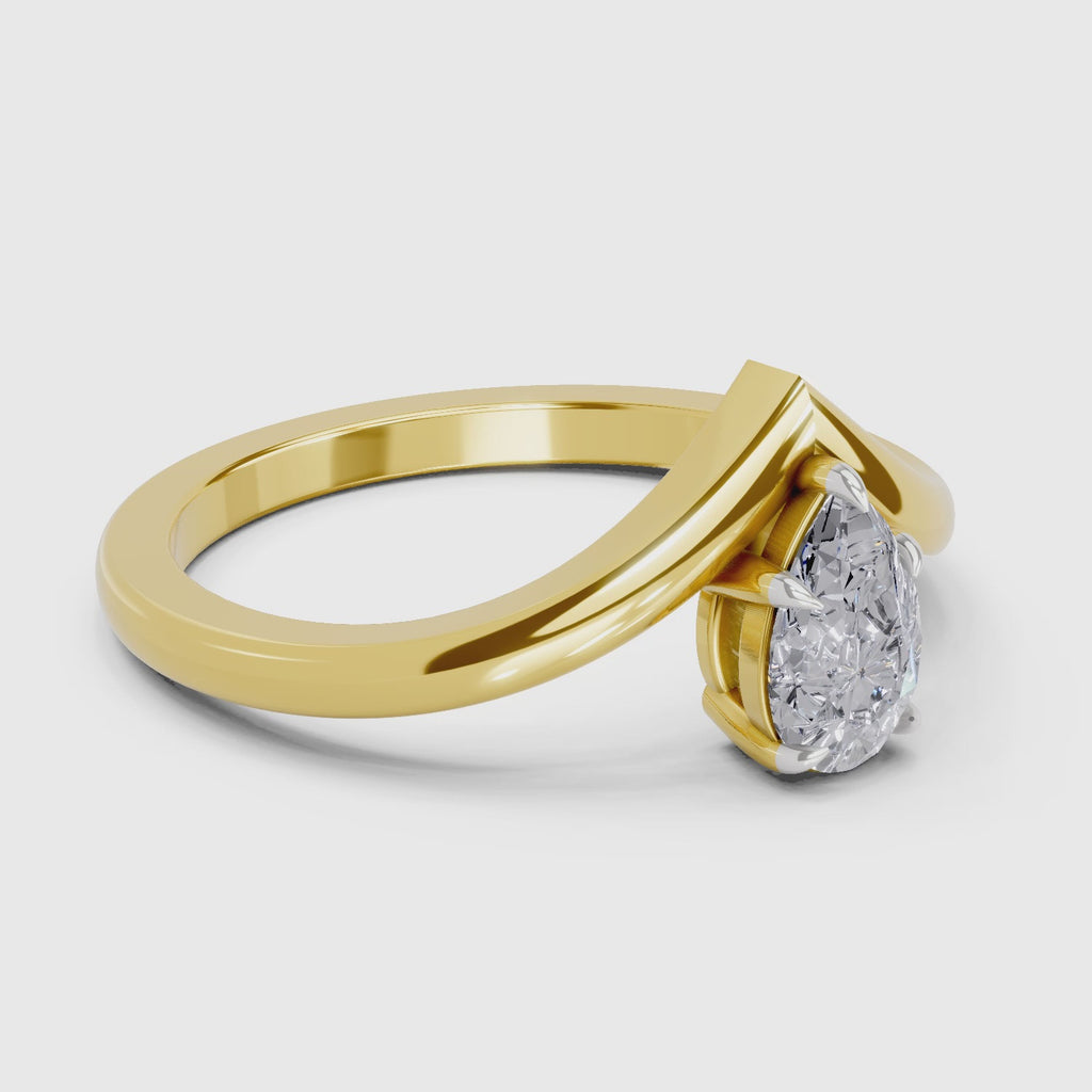 Iconic Pear Solitaire Diamond Ring