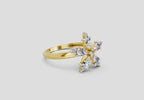 Radiant Pear Floral Diamond Ring