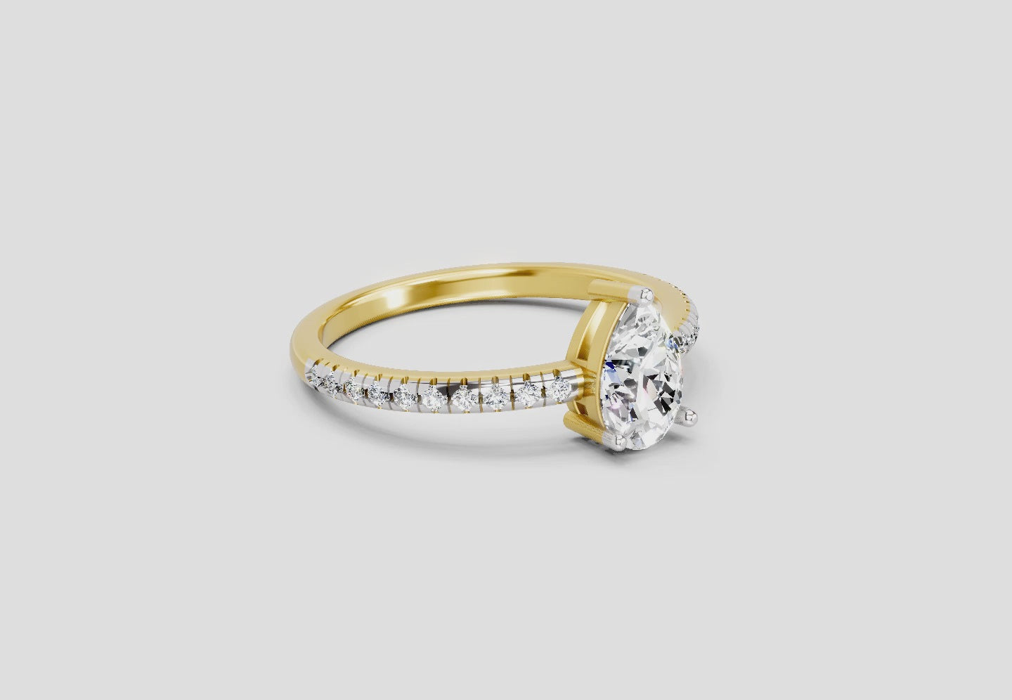 Opulent Teardrop Celestia Diamond Engagement Ring