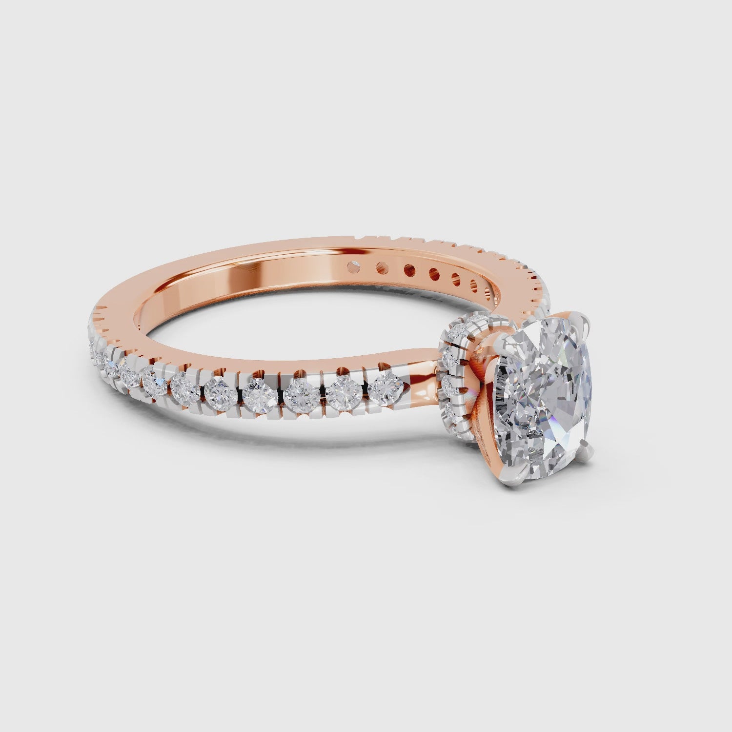 Brilliant Cushion Solitaire Diamond Ring