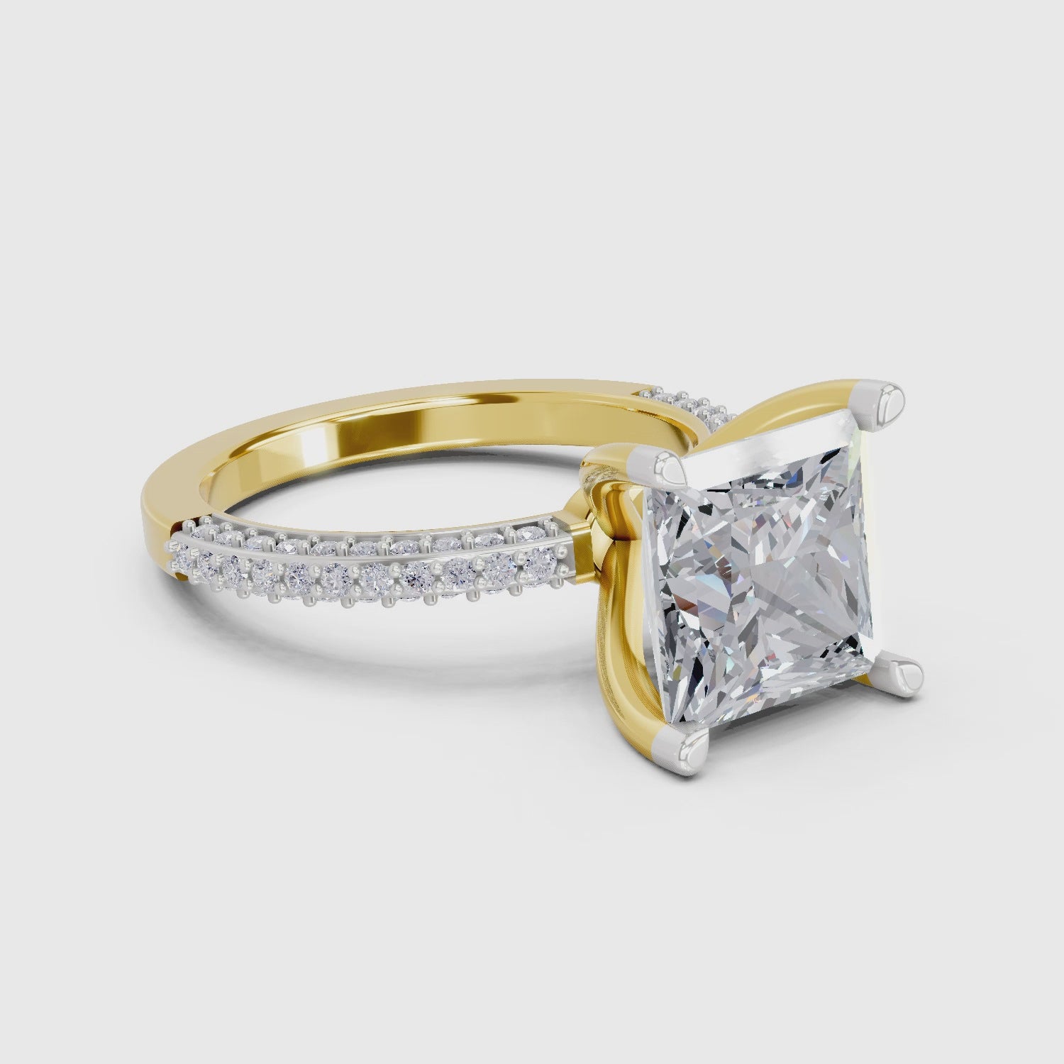 Majestic Princess-Cut Solitaire Diamond Ring