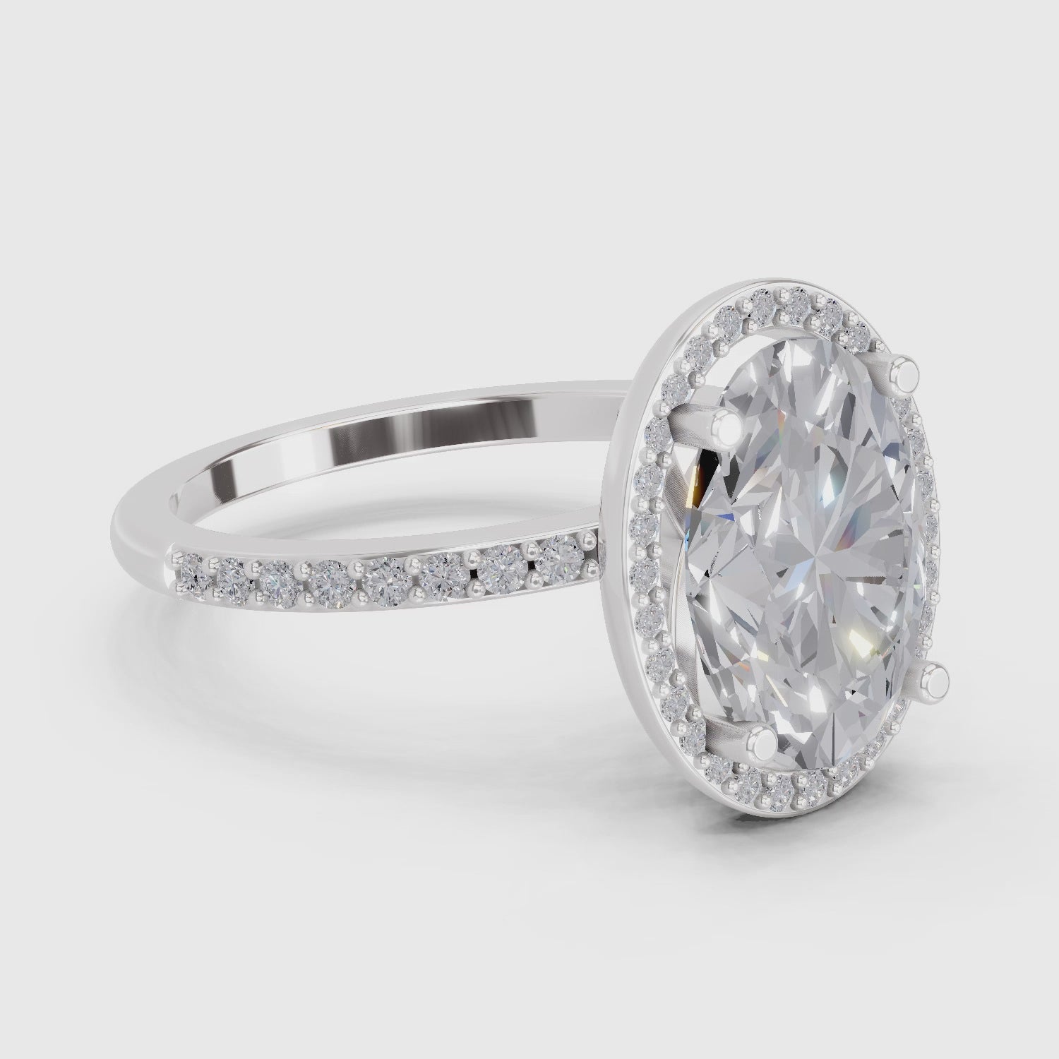 Captivating Oval Halo Diamond Engagement Ring