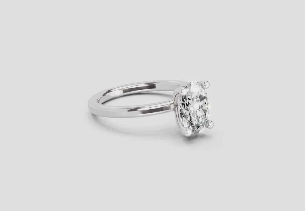 Regal Oval Solitaire Diamond Engagement Ring