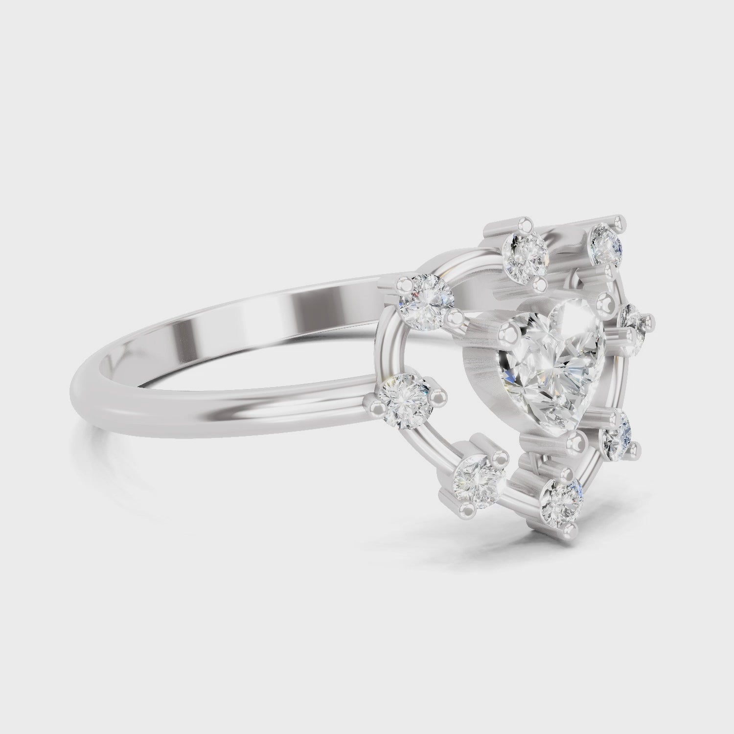Delicate Heart Diamond Ring