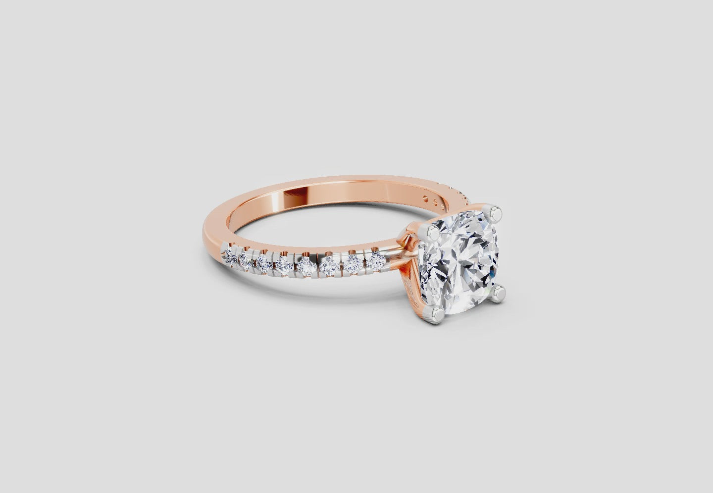 Shimmering Cushion Diamond Ring
