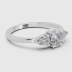 Radiant Oval Three-Stone Diamond Engagement Ring