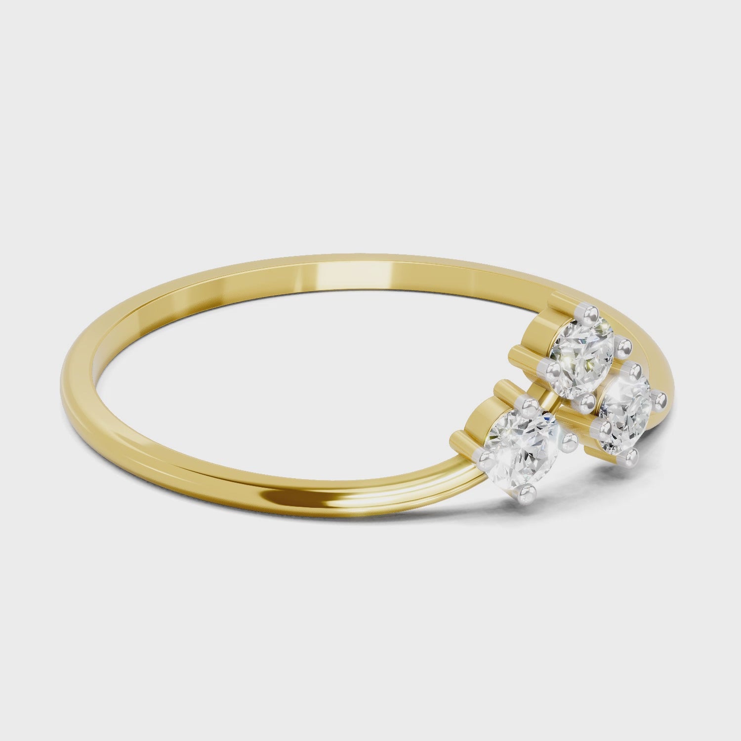 Ethereal Trinity Diamond Engagement Ring
