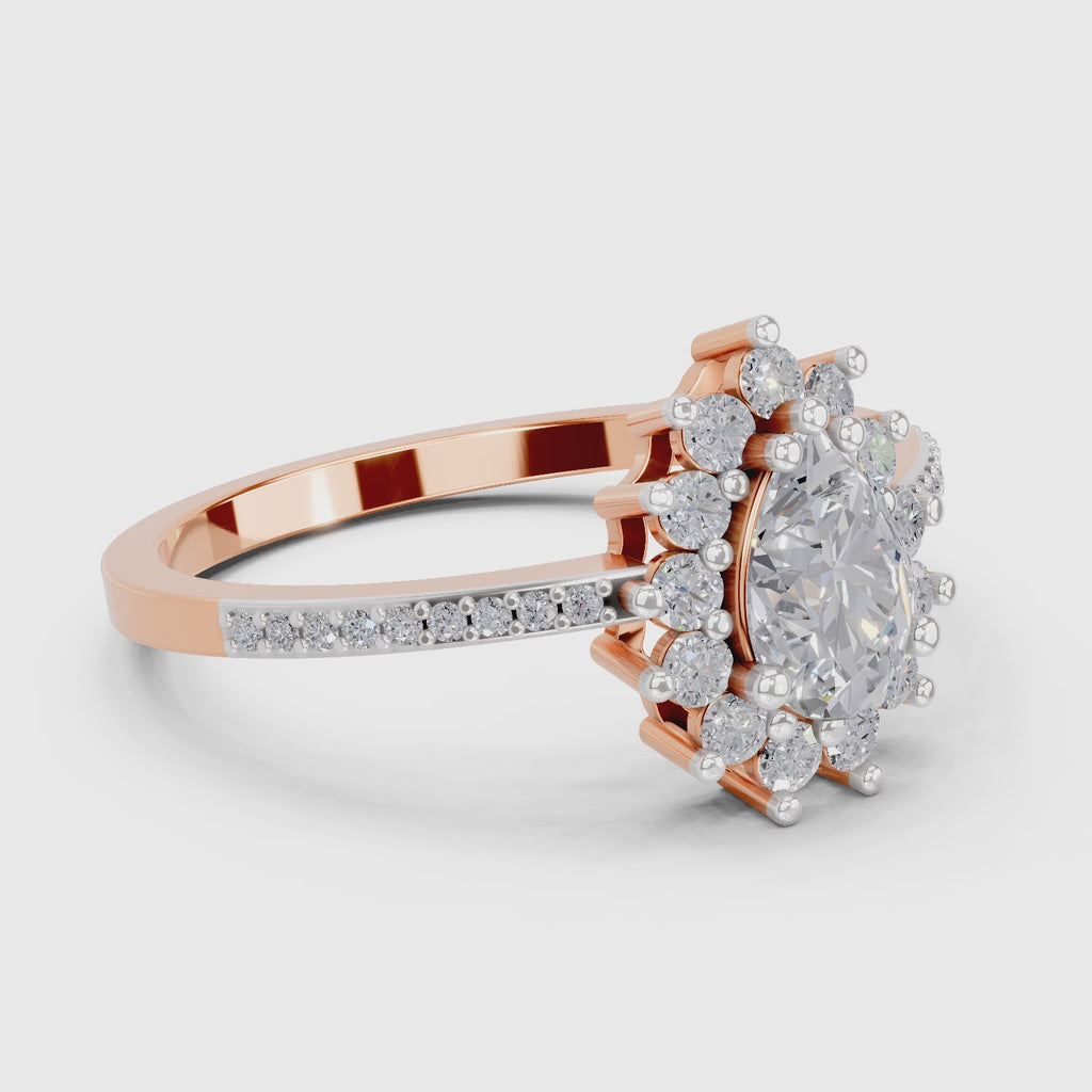 Regal Pear Halo Diamond Engagement Ring
