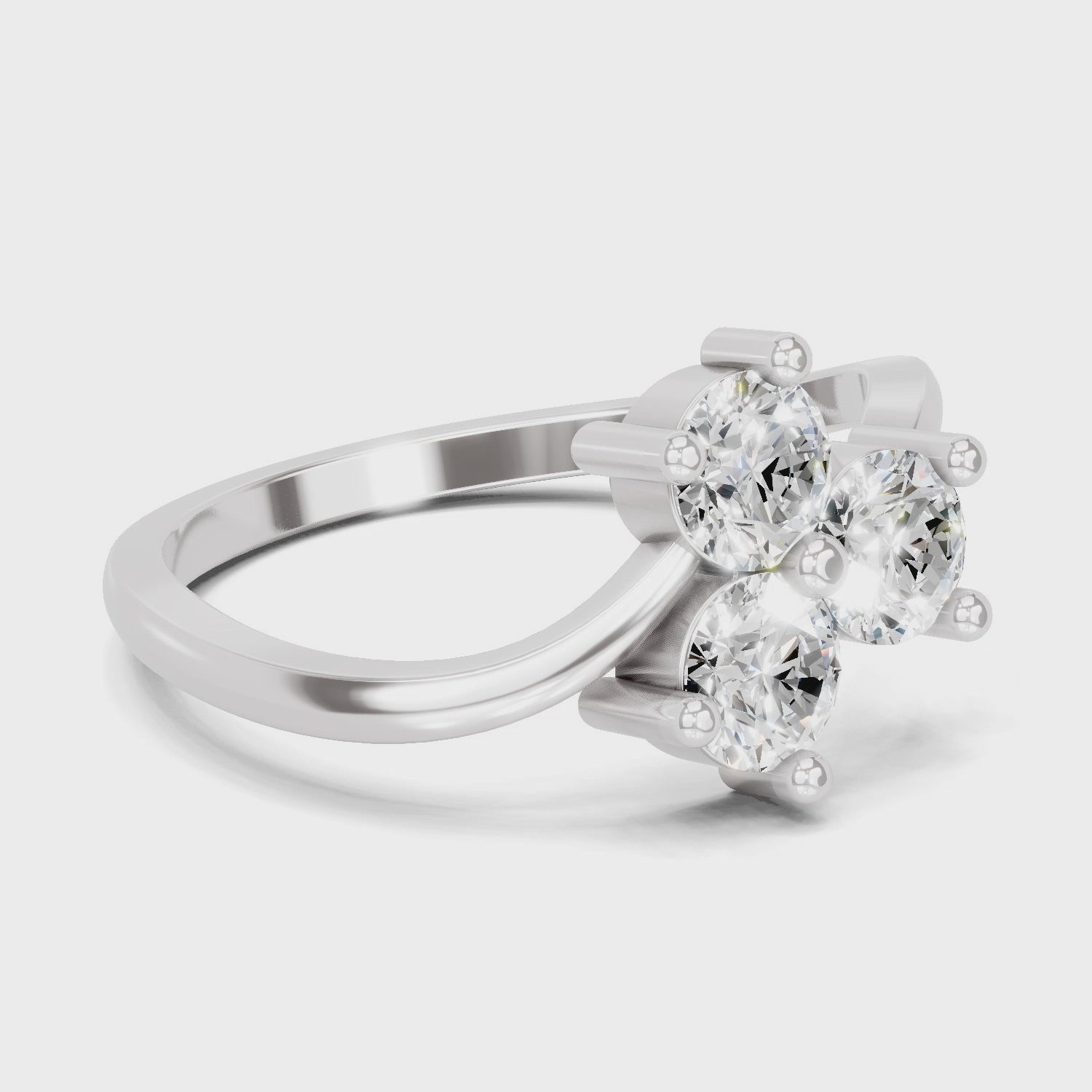 Graceful Three-Stone Diamond Ring