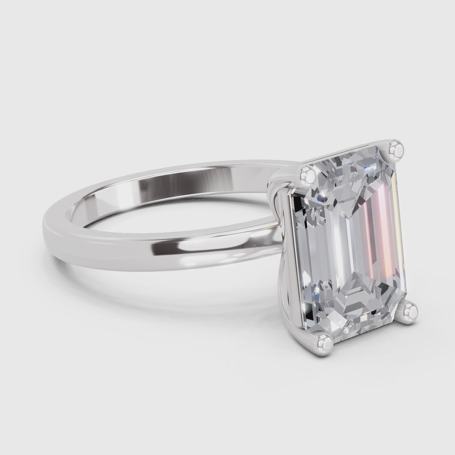 Celestial Emerald-Cut Solitaire Diamond Ring