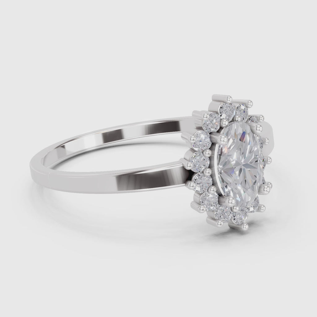 Dazzling Oval Halo Diamond Engagement Ring