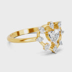 Delicate Heart Diamond Ring