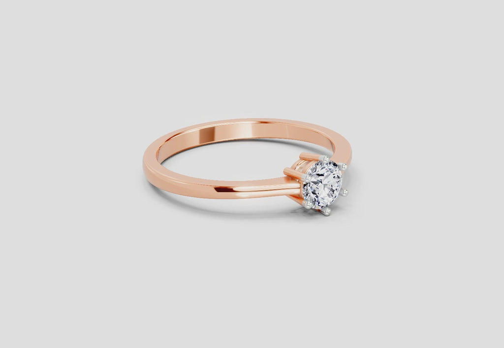 Graceful Round Solitaire Diamond Ring
