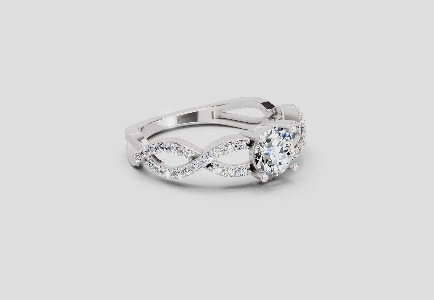 Refined Infinity Diamond Engagement Ring