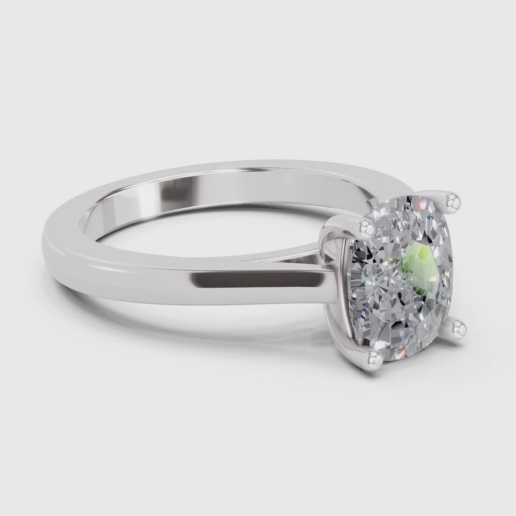 Captivating Cushion Solitaire Diamond Ring