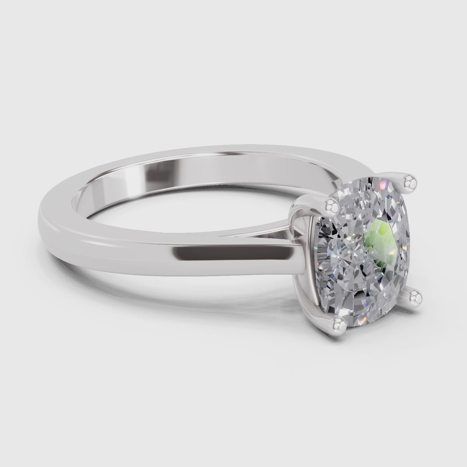 Captivating Cushion Solitaire Diamond Ring