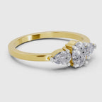 Radiant Oval Three-Stone Diamond Engagement Ring