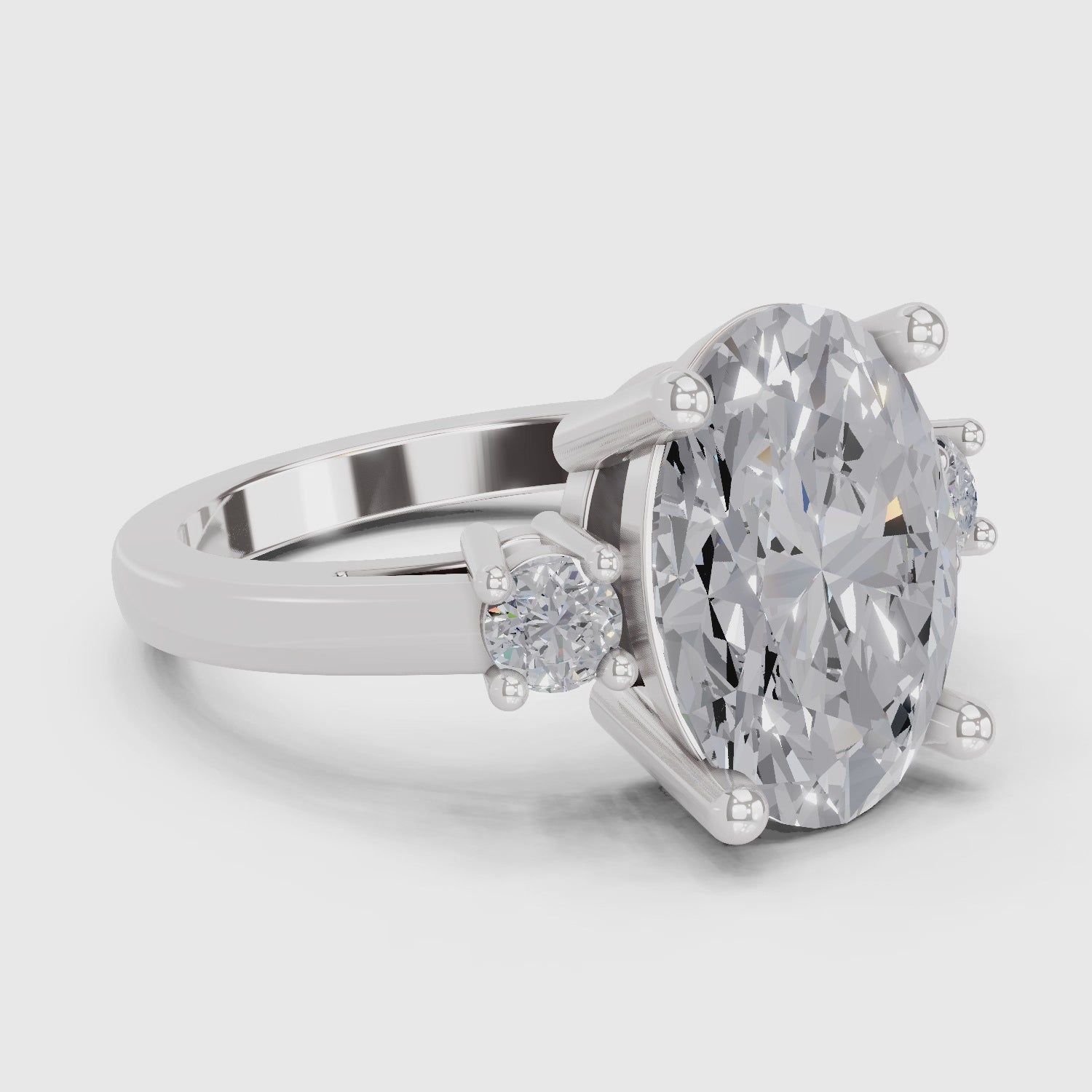 Elegant Oval Diamond Engagement Ring