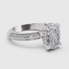 Sparkling Oval Solitaire Diamond Engagement Ring