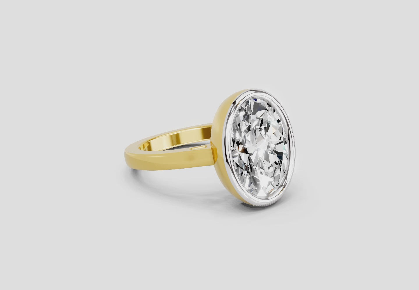 Lustrous Oval Aurora Diamond Engagement Ring